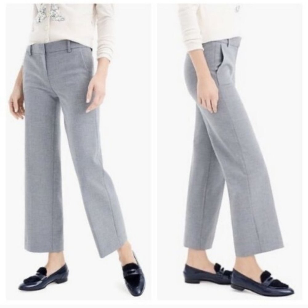 J. Crew Peyton Wide Leg Pant in Heather Gray Size 14 Tall